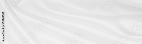 Fototapeta Smooth elegant white silk or satin luxury cloth texture as wedding background. Luxurious background design