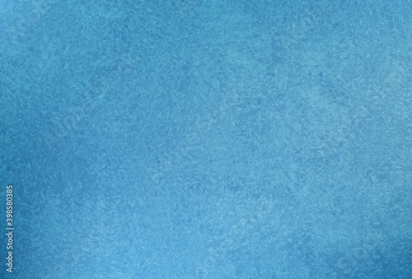 Obraz Frozen window hoarfrost on blue background.