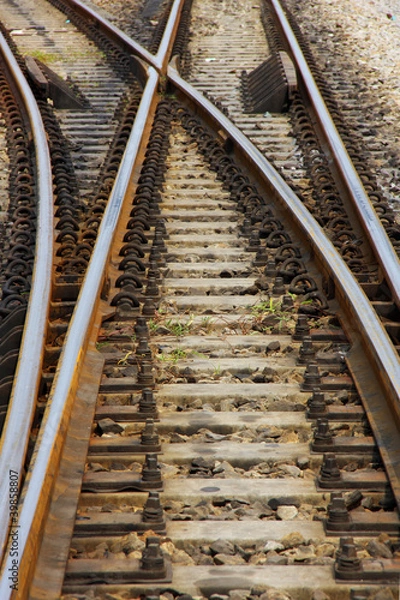 Obraz railway junction, turn on the left.