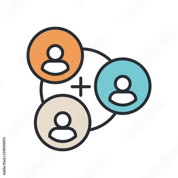 Fototapeta Customer acquisition and segmentation icon. Inbound marketing concept. Client diversification.
