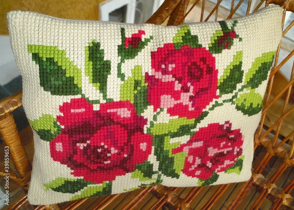 Obraz Vintage pillow with embroidery