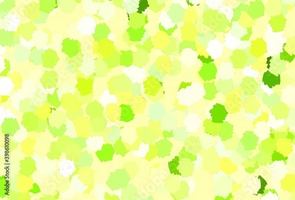 Fototapeta Light Green, Yellow vector backdrop with memphis shapes.