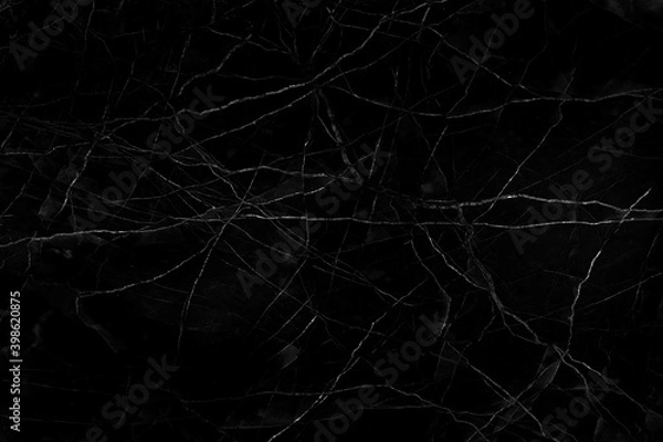 Fototapeta Black marble natural pattern for background, abstract black and white