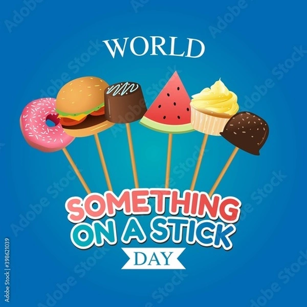 Fototapeta World Something on A Stick Day Vector Illustration. Suitable for greeting card poster and banner.