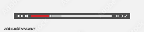 Obraz Vector video player panel in a modern style.