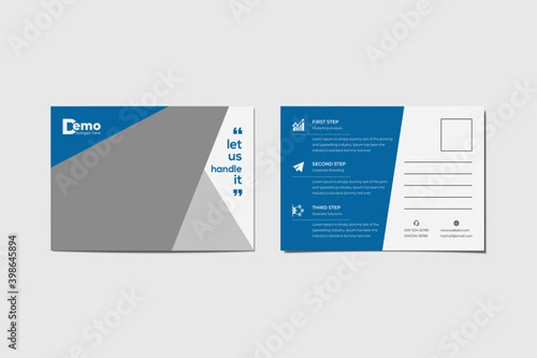 Fototapeta Corporate Business Double Sided Professional Postcard Vector Design, Event Card Design, Direct Mail EDDM Template, Invitation Design.