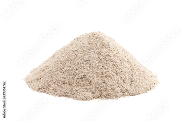 Obraz Heap ground White Pepper isolated on white background.