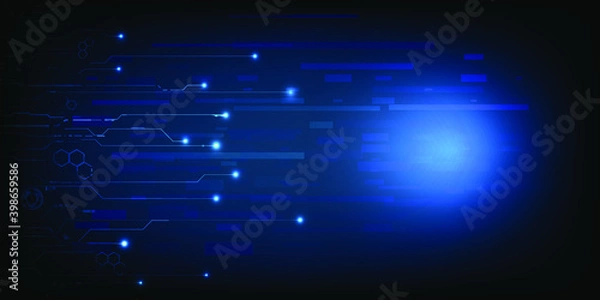 Fototapeta Technology science and digital abstract blue hi tech background.Vector illustrations.