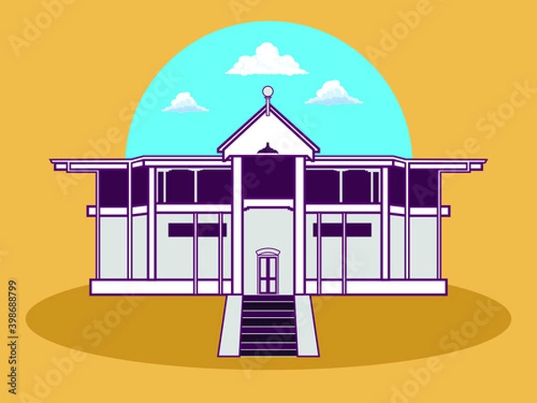 Fototapeta Quaid Muhammad Ali Jinnah residency in Ziarat Baluchistan vector illustration design.