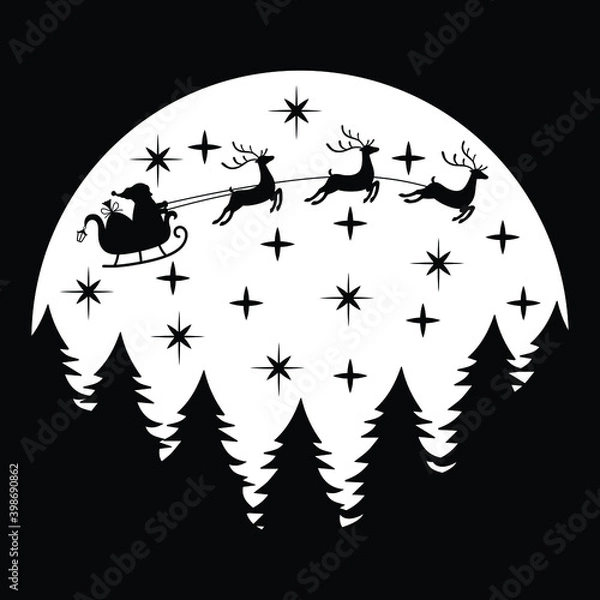 Fototapeta Christmas SVG design. This design also can be use in mugs, bags, stickers, backgrounds, posters, pillow and different print items. 