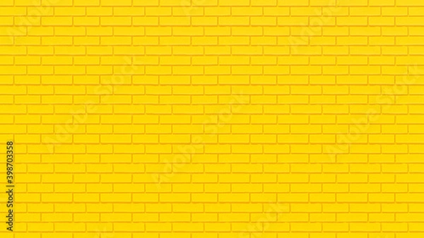 Obraz Yellow brick wall for background. Minimal idea concept, 3D Render.