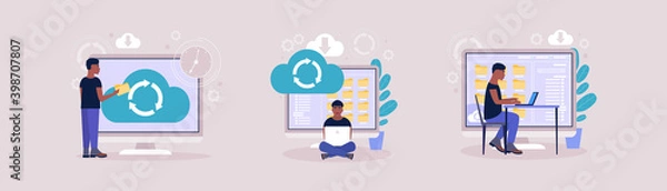 Fototapeta Cloud data storage concept