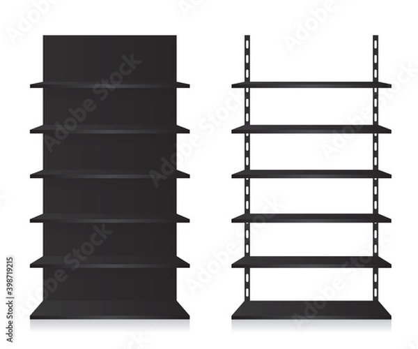 Fototapeta Empty shop shelves black