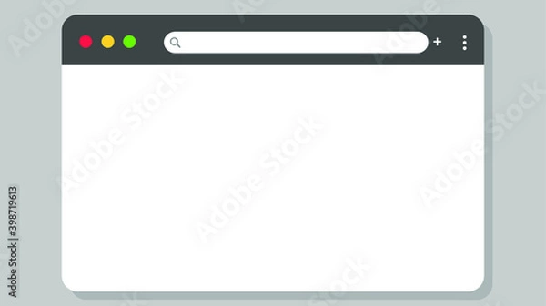 Fototapeta Simple web browser window on grey background