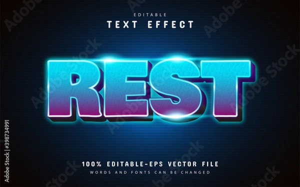 Fototapeta Rest text effect with gradient