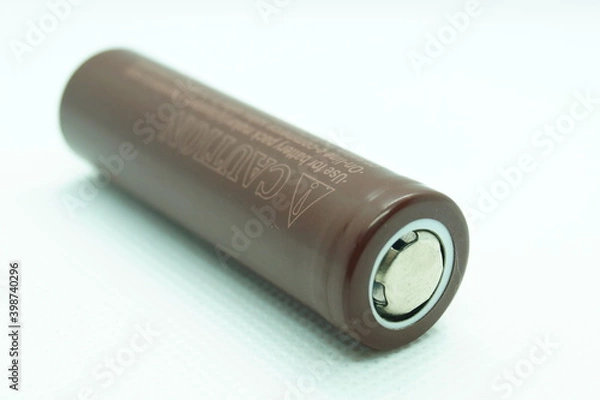 Obraz Battery close-up on a light background