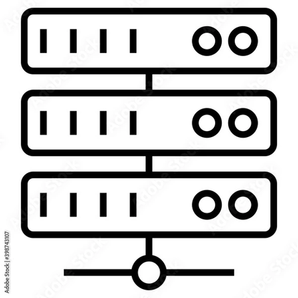 Fototapeta Data rack icon in line design.