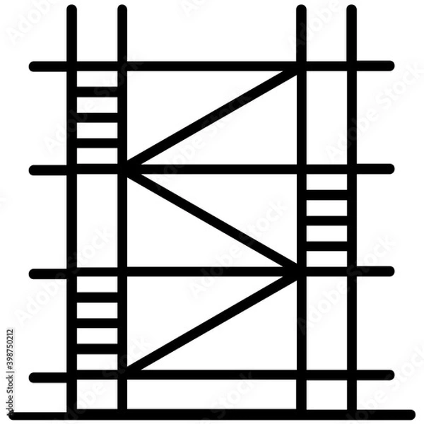 Obraz Construction site scaffolding in line icon 