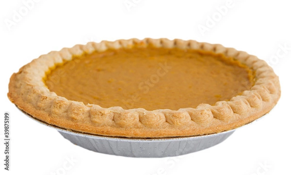 Obraz pumpkin pie over white