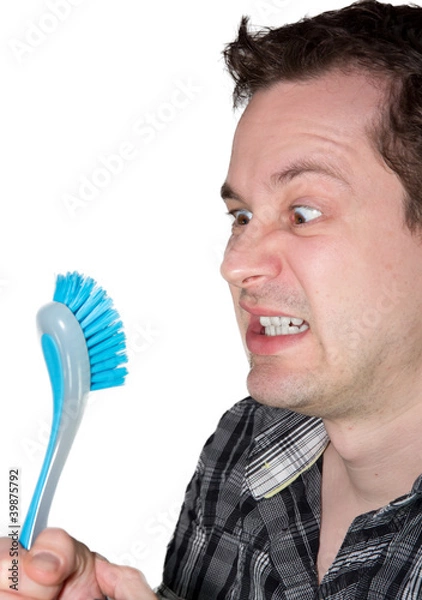Obraz Man hate doing dishes