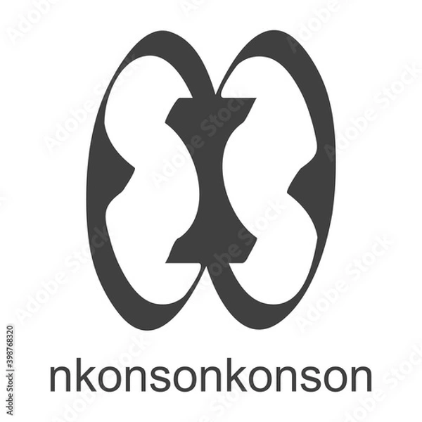 Fototapeta vector icon with african adinkra symbol Nkonsonkonson