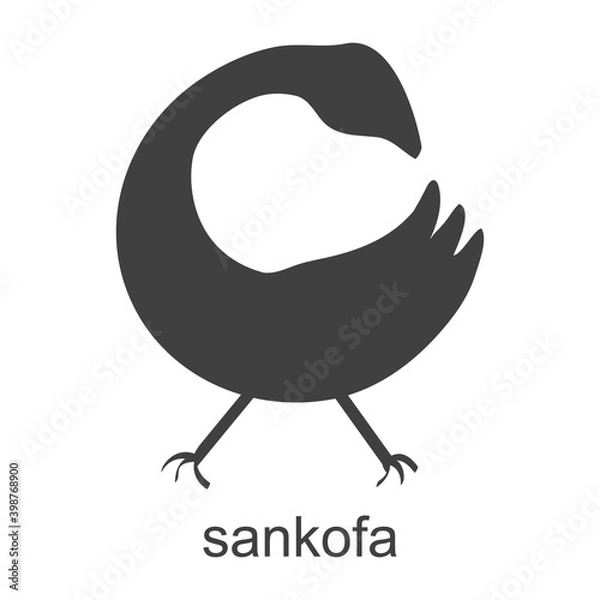 Fototapeta Vector icon with african adinkra symbol Sankofa