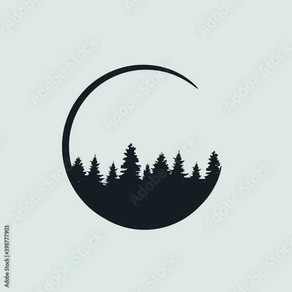 Fototapeta forest silhouette background circle
