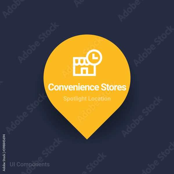 Fototapeta convenience stores map spotlight location vector Icon 