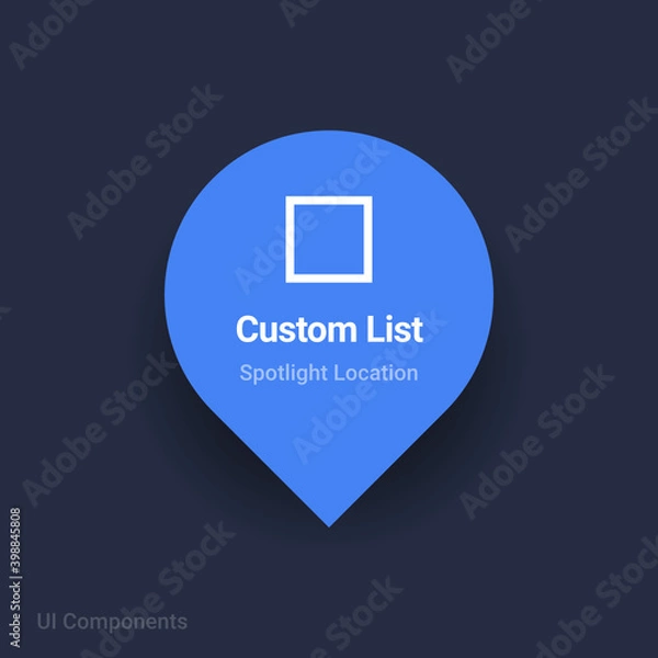 Fototapeta custom list map spotlight location vector Icon 