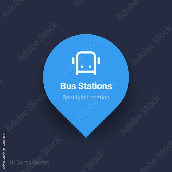 Fototapeta  express bus stations, transportation map spotlight location vector Icon.