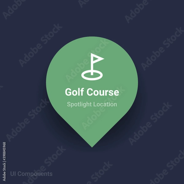 Obraz golf course map spotlight location vector Icon.