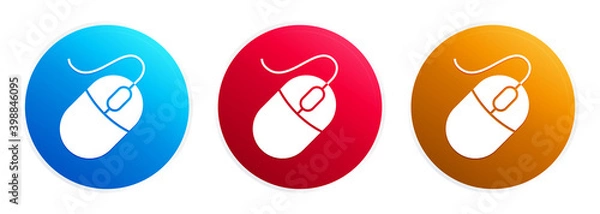 Fototapeta Mouse icon premium trendy round button set