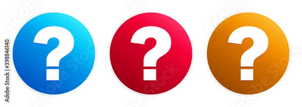 Fototapeta Question mark icon premium trendy round button set