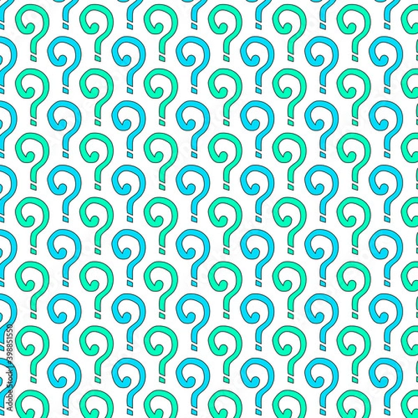 Fototapeta Doodle question mark seamless pattern background