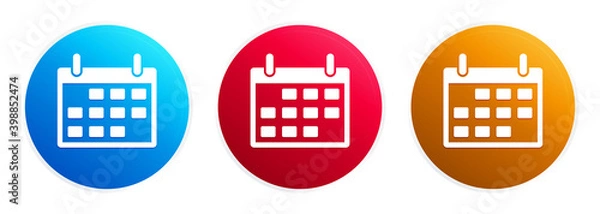 Fototapeta Calendar icon premium trendy round button set