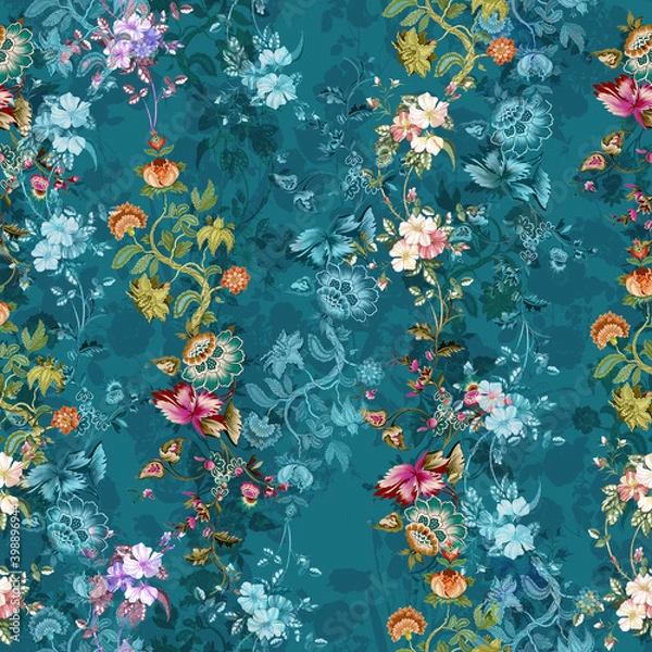 Fototapeta flower fabric pattern on background