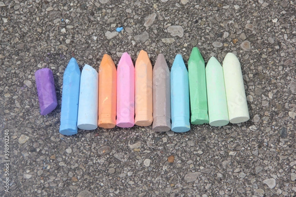 Obraz colored chalk on a blackboard