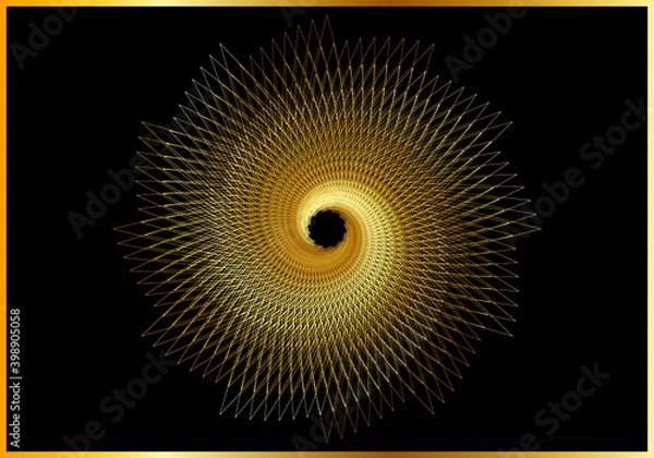 Obraz ゴールドグラデーション螺旋背景