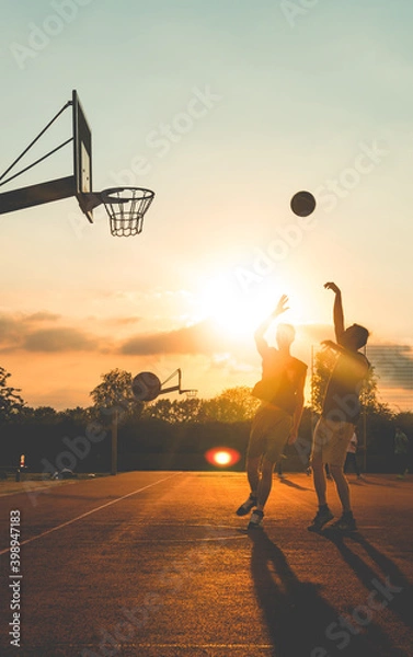 Fototapeta basketball player one on one