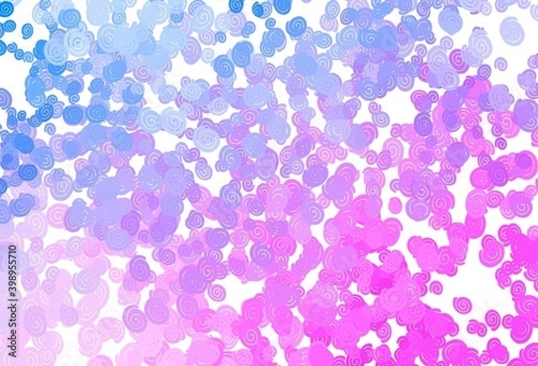 Fototapeta Light Pink, Blue vector background with lamp shapes.