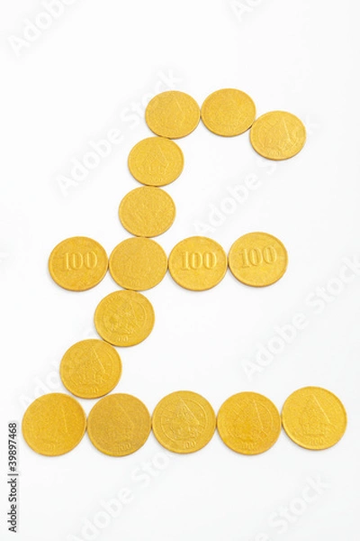 Obraz Pound sterling shape from gold coins
