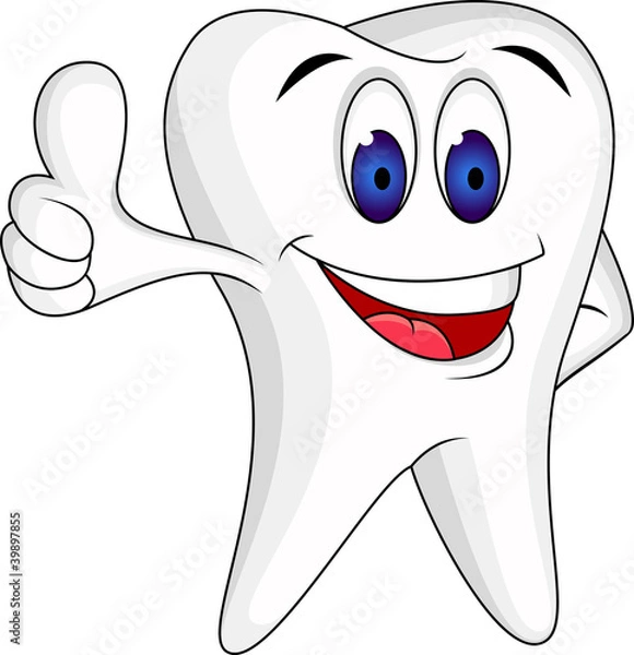 Fototapeta Tooth with thumb up
