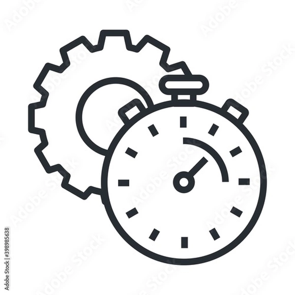 Obraz Modern Line Time Management Vector Icon for Web and Mobile Application