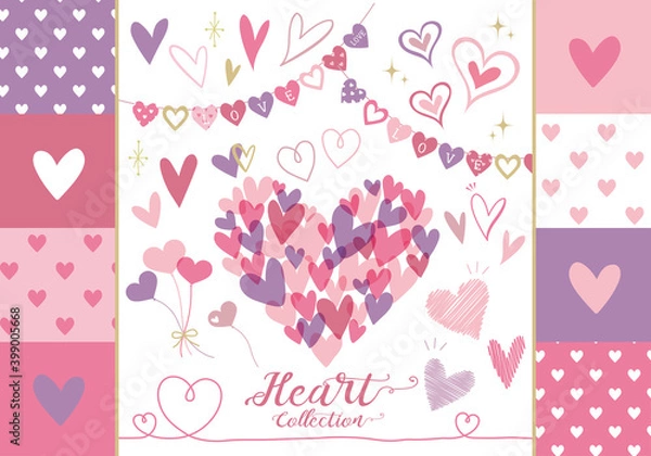 Fototapeta Heart illustration set for Valentine design