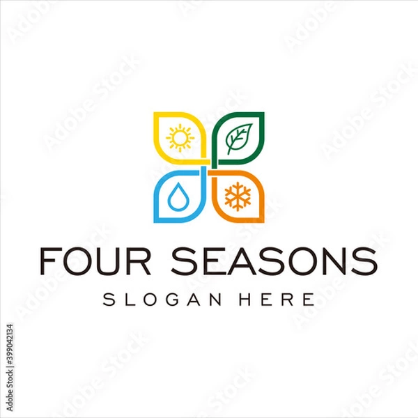Obraz four seasons business logo design vector