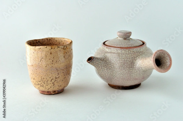 Obraz 萩焼の急須と湯呑