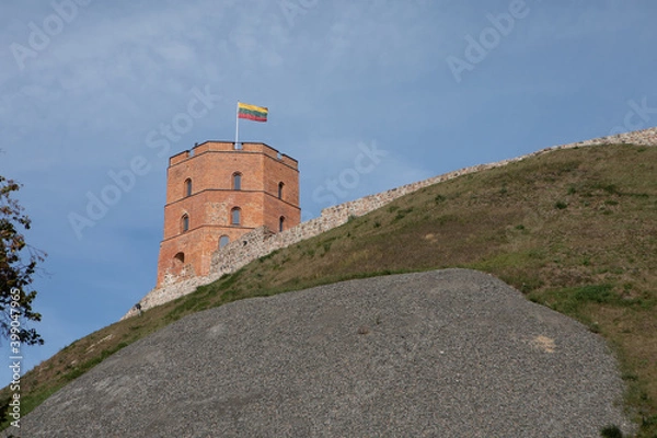 Fototapeta Gediminas' Tower, the remaining part of the Upper Castle in Vilnius, Lithuania