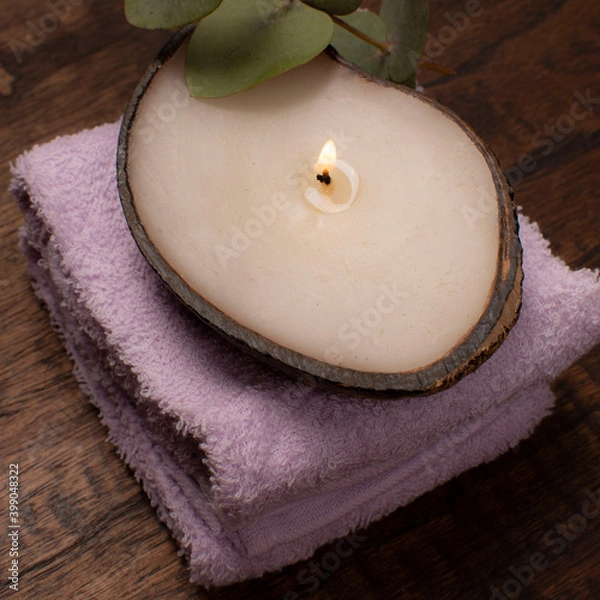 Obraz Vela aromática de coco sensación de spa