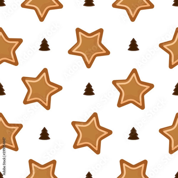 Obraz A Christmas seamless pattern with gingerbread cookies