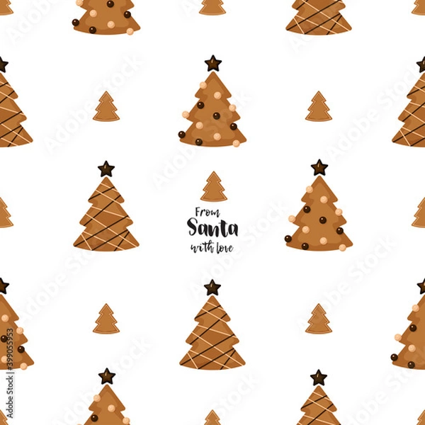 Obraz A Christmas seamless pattern with gingerbread cookies